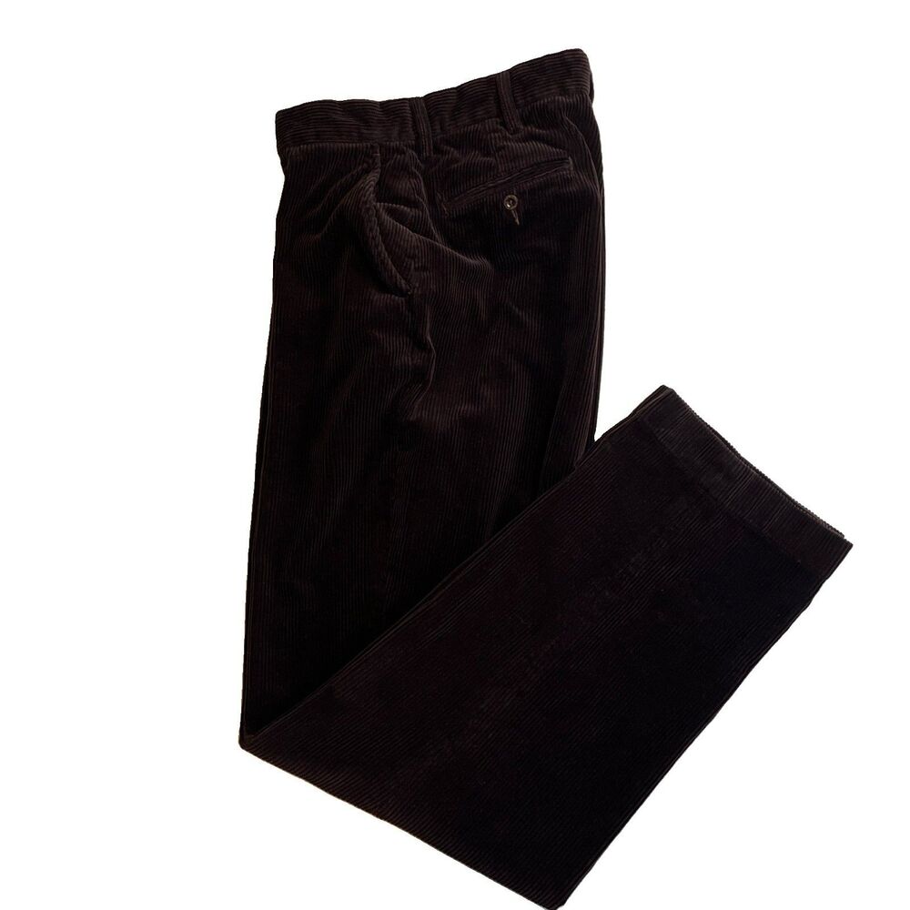 Vintage Polo Ralph Lauren Preston Corduroy Pants Mens 34x31* Dark Brown Cotton